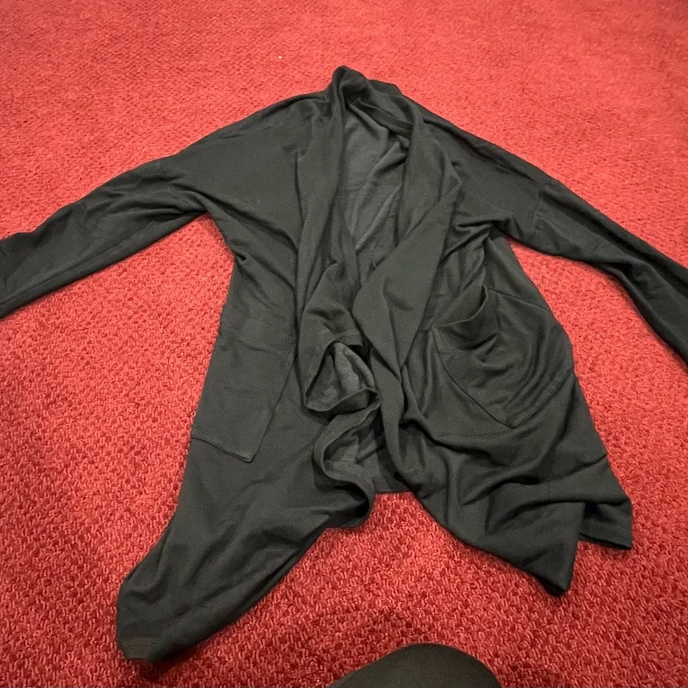 Karen by Karen Kane open front layered cardigan jacket  with pockets - Picture 12 of 16